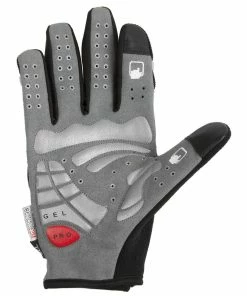 M-Wave GEL-CYKELHANDSKER BESKYTTELSE FULL-FINGER Sort / Grå -Deals Cykelhjelm til landevej Store gel cykelhandsker beskyttelse full finger sort graa 2