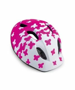 MET Cykelhjelm Buddy White Pink Butterflies/Matt