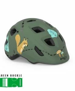 MET Hooray Green Forest/Glossy - Børnecykelhjelm