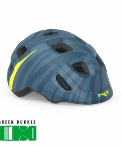 MET Hooray Blue Zebra/Glossy - Børnecykelhjelm