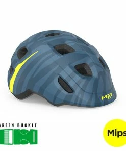 MET Hooray MIPS Blue Zebra/Glossy - Børnecykelhjelm