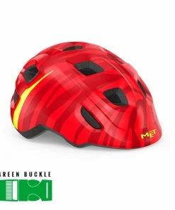 MET Hooray Red Zebra/Glossy - Børnecykelhjelm
