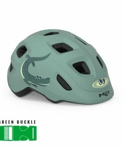 MET Hooray Teal Crocodile/Glossy - Børnecykelhjelm