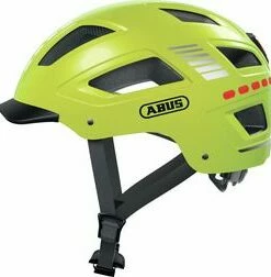 Abus Hyban 2.0 LED Signal Yellow Shiny M. Indbygget Led Lys - Cykelhjelm