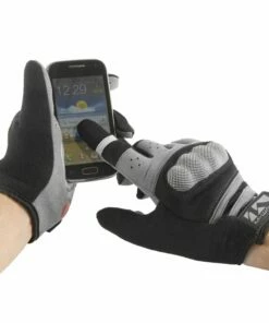 M-Wave GEL-CYKELHANDSKER BESKYTTELSE FULL-FINGER Sort / Grå -Deals Cykelhjelm til landevej Store gel cykelhandsker beskyttelse full finger sort graa 4