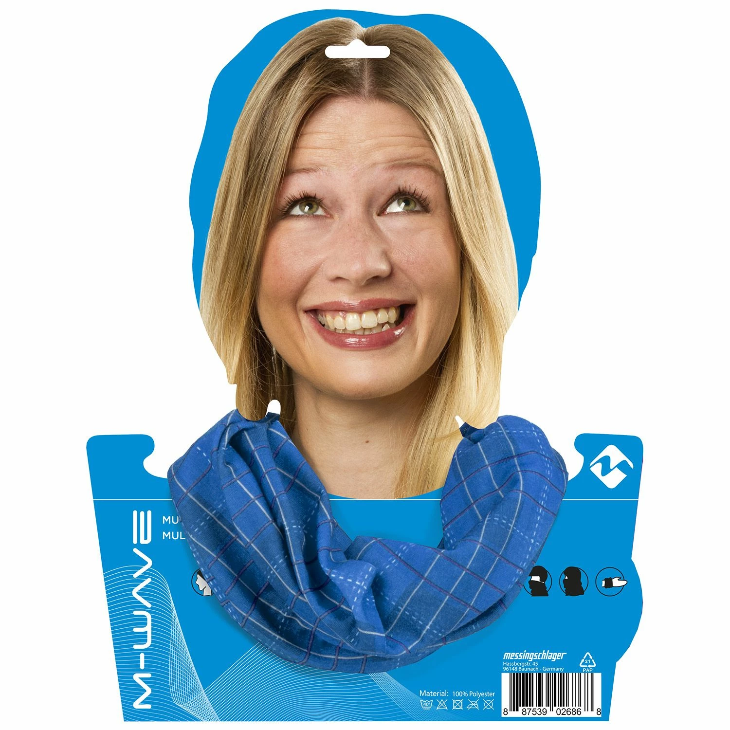 M-WAVE - Halsedisse - Blå / Rød Firkantet / Onesize 4 M-WAVE - Halsedisse - Blå / Rød Firkantet / Onesize - Billede 2