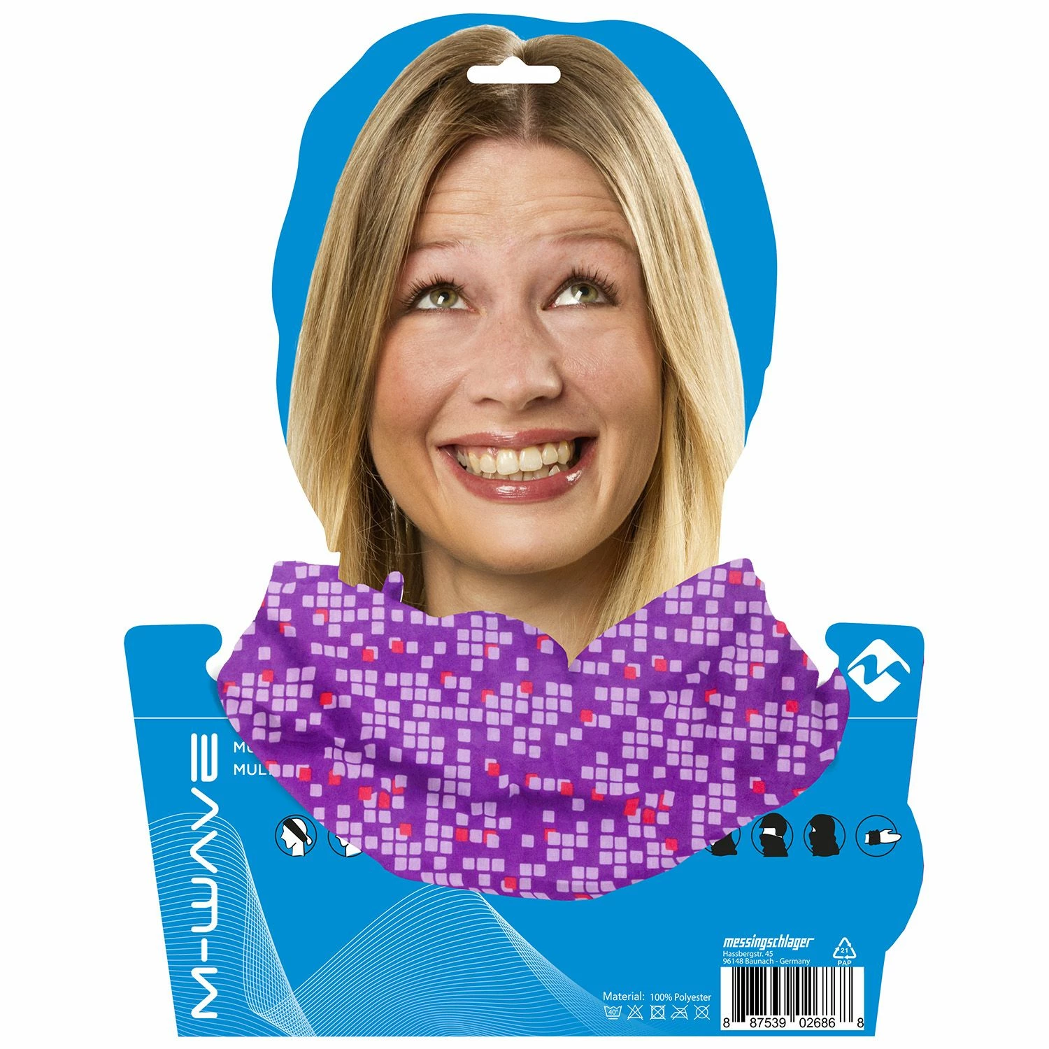 M-WAVE - Halsedisse - Purple Squared / Onesize 4 M-WAVE - Halsedisse - Purple Squared / Onesize - Billede 2