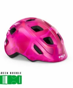 MET Hooray Pink Hearts/Glossy - Børnecykelhjelm