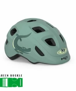 MET Hooray Teal Crocodile/Glossy - Børnecykelhjelm